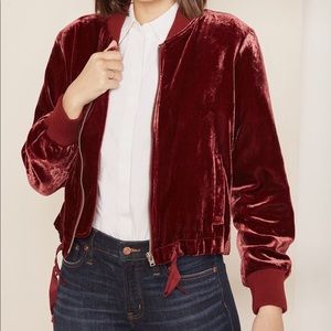 J Crew Velvet Bomber Jacket